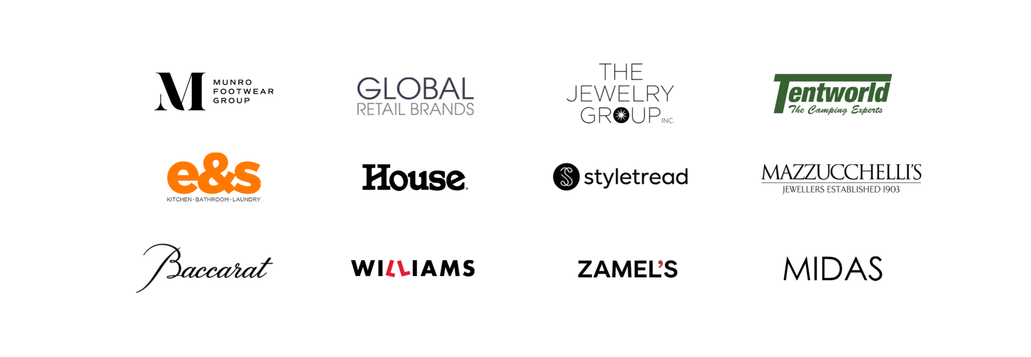 Logos of brands running affiliate programs with Adcore