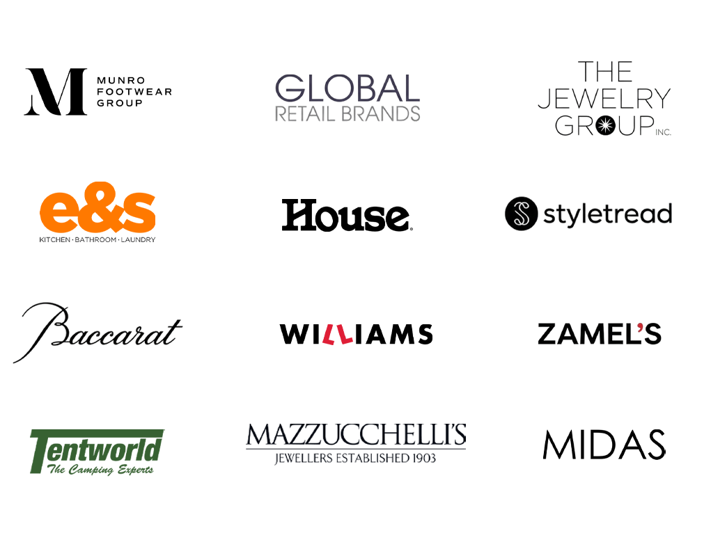 Logos of brands running affiliate programs with Adcore