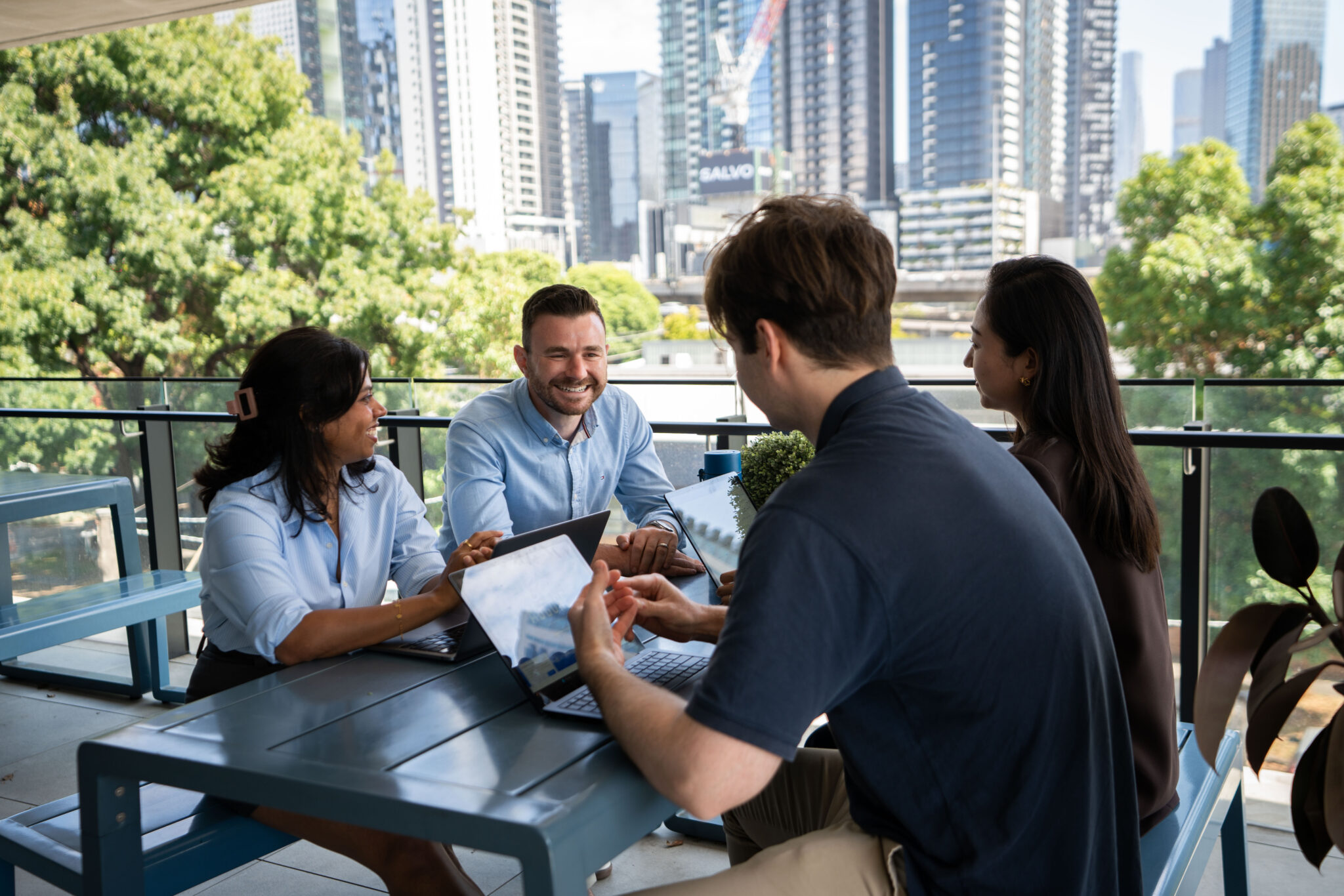 Adcore strategists meeting with a client